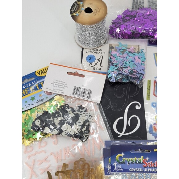 Craft Lot Confetti, Alphabet Stickers, Jewelry Making, Cards Misc. Over 4 Pounds - Picture 7 of 15